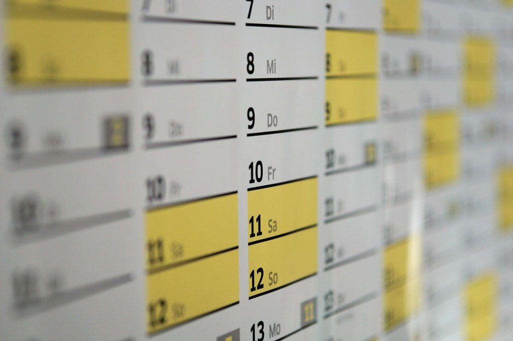 calendar, wall calendar, days